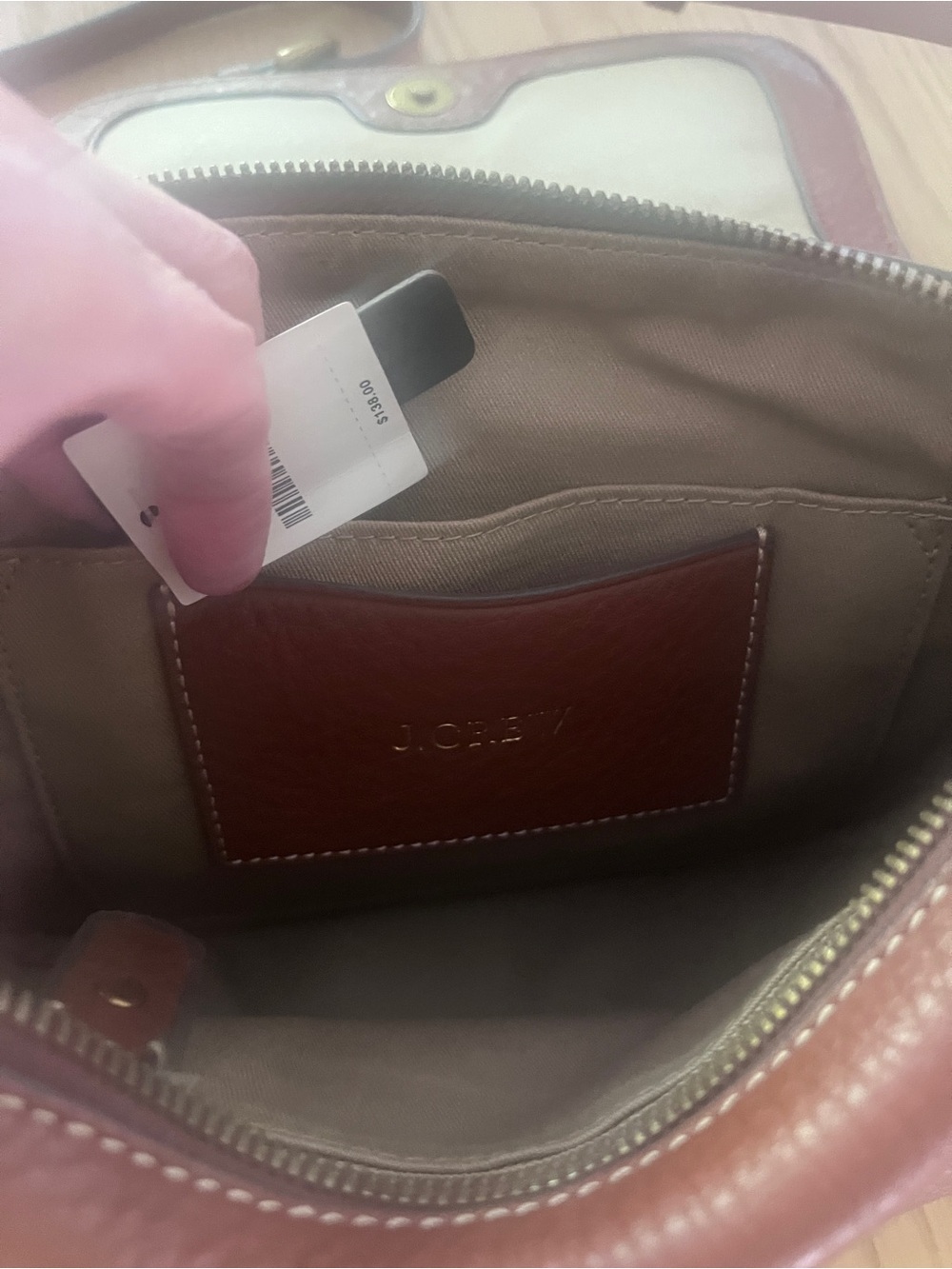 J. Crew Signet Flap Crossbody Bag in Pebbled Italian Leather Roasted Chestnut - Picture 4 of 5